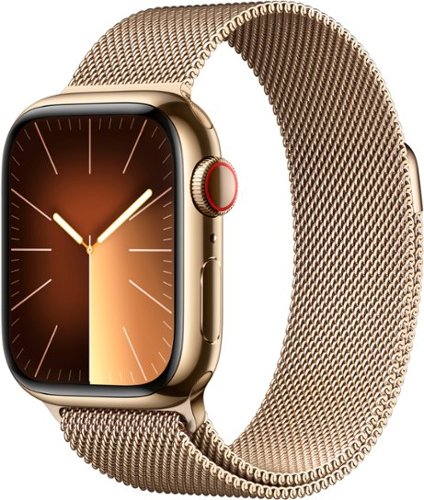 Apple Watch Series 9 (GPS + Cellular) 41mm Gold Stainless Steel Case with Gold Milanese Loop with Blood Oxygen - Gold