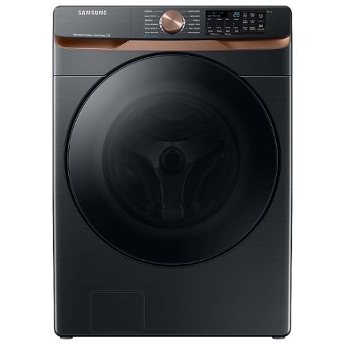 Samsung - Open Box 5.0 cu. ft. Extra Large Capacity Smart Front Load Washer with Super Speed Wash and Steam - Brushed Black