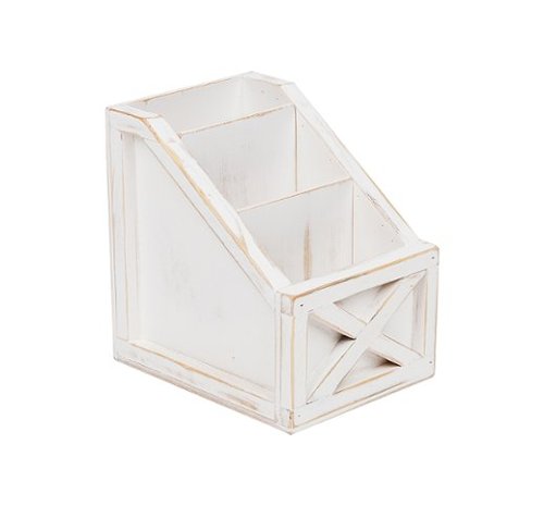 

Mind Reader - Vintage Rustic Wooden Organizer - White