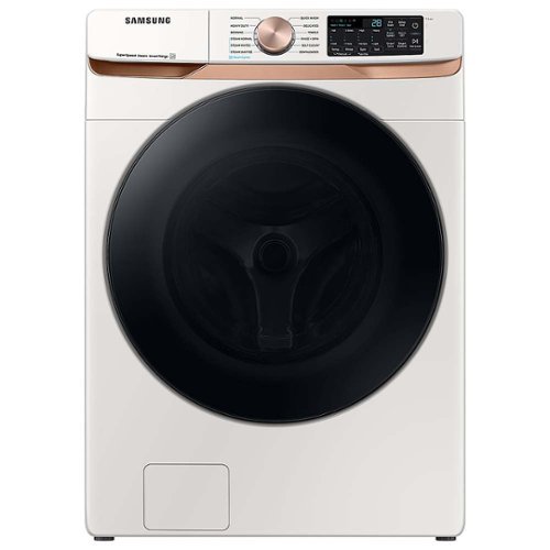 Samsung - Open Box 5.0 cu. ft. Extra Large Capacity Smart Front Load Washer with Super Speed Wash and Steam - Ivory