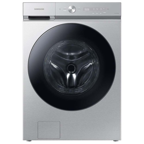 Samsung - Open Box BESPOKE 5.3 cu. ft. Ultra Capacity Front Load Washer with Super Speed Wash and AI Smart Dial - Silver Steel
