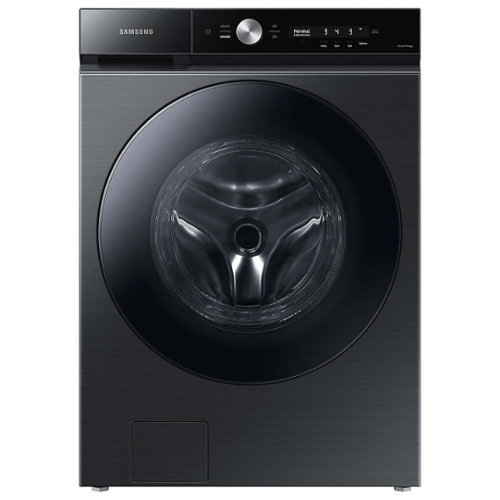 Samsung - Open Box BESPOKE 5.3 cu. ft. Ultra Capacity Front Load Washer with Super Speed Wash and AI Smart Dial - Brushed Black