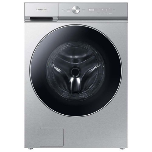 Samsung - Open Box BESPOKE 5.3 cu. ft. Ultra Capacity Front Load Washer with AI OptiWash and Auto Dispense - Silver Steel