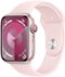 Apple Watch Series 9 (GPS + Cellular) 45mm Pink Aluminum Case with Light Pink Sport Band with Blood Oxygen - M/L - Pink - (2023)-Front_Standard