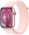 Apple Watch Series 9 (GPS + Cellular) 45mm Pink Aluminum Case with Light Pink Sport Loop with Blood Oxygen - Pink - (2023)-Front_Standard 