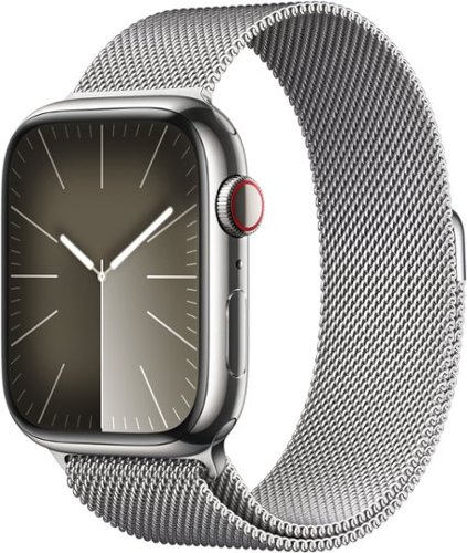 Apple Watch Series 9 (GPS + Cellular) 45mm Silver Stainless Steel Case with Silver Milanese Loop with Blood Oxygen - Silver