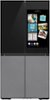 Samsung - BESPOKE 23 cu. ft. 4-Door Flex Counter Depth Smart Refrigerator with Family Hub+ - Charcoal Glass Top-Front_Standard
