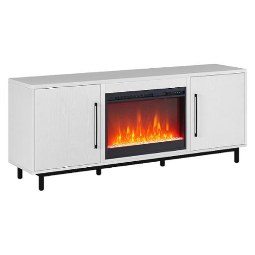 Evelyn&Zoe Mid-Century Modern 68" Wide White TV Stand