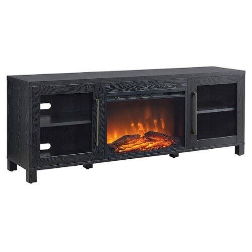 Camden&Wells - Quincy Log Fireplace for Most TVs up to 75" - Black Grain