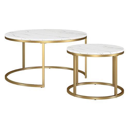 

Camden&Wells - Watson Nesting Coffee Table (Set of 2) - Gold/Faux Marble