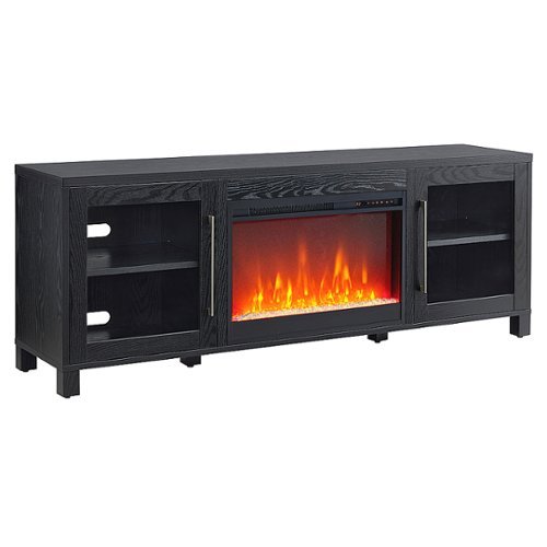 

Camden&Wells - Quincy Crystal Fireplace for Most TVs up to 75" - Black Grain