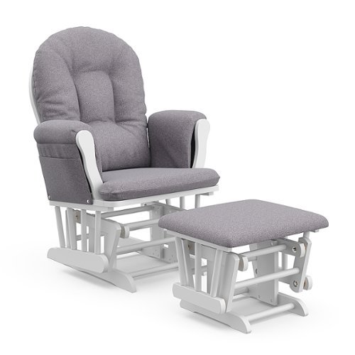 

Storkcraft - Hoop Glider and Ottoman - White/Gray Swirl