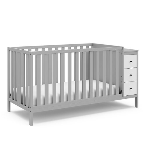 

Storkcraft - Malibu 3-in-1 Customizable Convertible Storage Crib - Pebble Gray/White