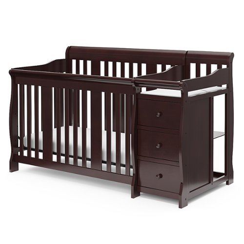 

Storkcraft - Portofino 5-in-1 Convertible Crib and Changer - Espresso