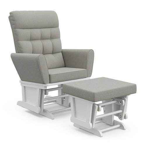 

Storkcraft - Harmony Premium Glider and Ottoman - White/Misty Gray