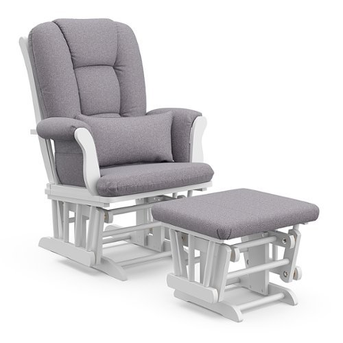 

Storkcraft - Tuscany Glider and Ottoman - White/Gray Swirl