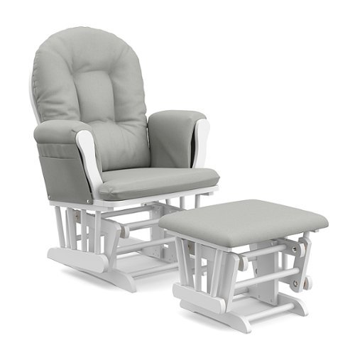 

Storkcraft - Hoop Glider and Ottoman - White/Light Gray