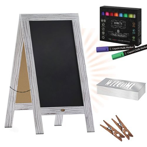 Alamont Home - Canterbury 20"W x 2-26"D x 40"H Magnetic A-Frame Chalkboard - White Wash