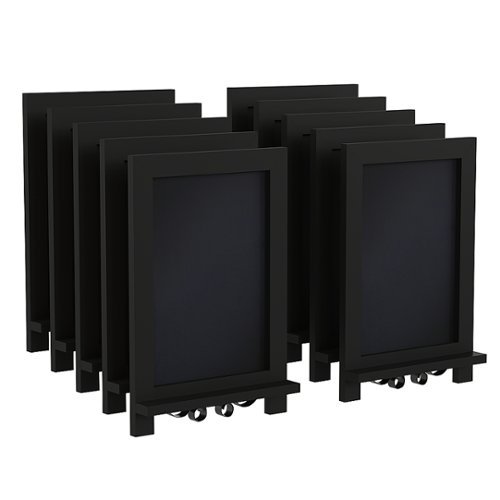 Alamont Home - Canterbury 9.5"W x 1.88"D x 14"H Magnetic Tabletop Chalkboard (set of 10) - Black