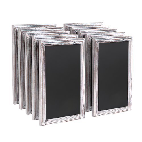 Flash Furniture - Canterbury 11"W x 0.75"D x 17"H Magnetic Wall Mounted Chalkboard (set of 10) - White Wash