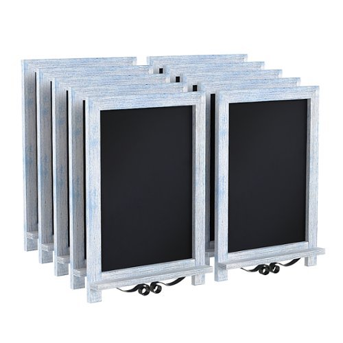Alamont Home - Canterbury 12"W x 1.88"D x 17"H Magnetic Tabletop Chalkboard (set of 10) - Rustic Blue