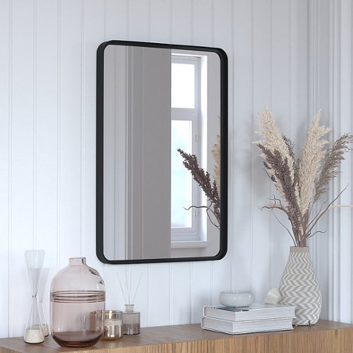 Alamont Home Janinne 20 x 30 Wall Mounted Mirror - Black GLOBAL SHIPPING