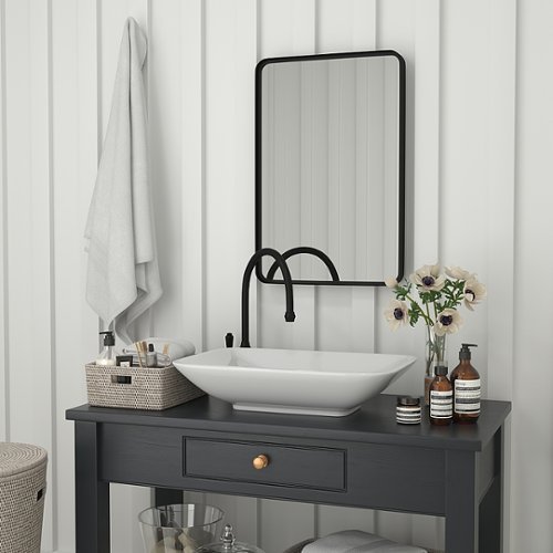 Alamont Home Janinne 20 x 30 Wall Mounted Mirror - Black WHERE TO BUY