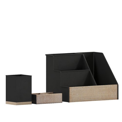 

Flash Furniture - Comerford 9.75"W x 6"D x 7.25"H Desk Organizer - Black