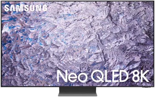 Front. Samsung - 75" Class QN800C Neo QLED 8K Smart Tizen TV - Titan Black.