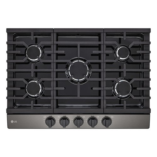 

LG - 30" Built-In Gas Cooktop with 5 burners and EasyClean - Black Stainless Steel