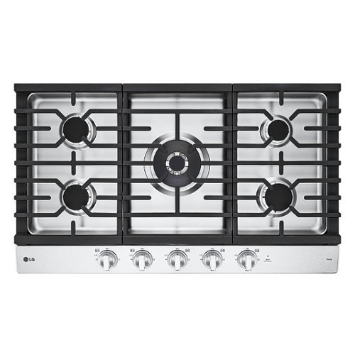 

LG - 36" Built-In Smart Gas Cooktop with 5 Burners and EasyClean - Stainless Steel