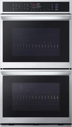 Front. LG - 30" Built-In Electric Double Wall Oven with Steam Sous Vide - Stainless Steel.
