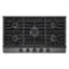 Front. LG - 36" Built-In Gas Cooktop with 5 Burners and EasyClean - Black Stainless Steel.
