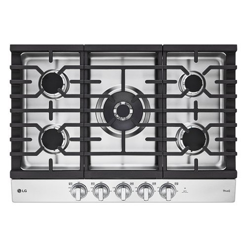 

LG - 30" Built-In Smart Gas Cooktop with 5 Burners and EasyClean - Stainless Steel