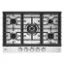 Front. LG - 30" Built-In Smart Gas Cooktop with 5 Burners and EasyClean - Stainless Steel.