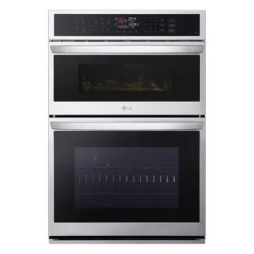 Front. LG - 30" Smart Built-In Electric Convection Combination Wall Oven with Microwave and Air Fry - Stainless Steel.