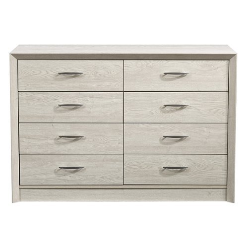 

CorLiving - Newport 8 Drawer Dresser - White Washed Oak
