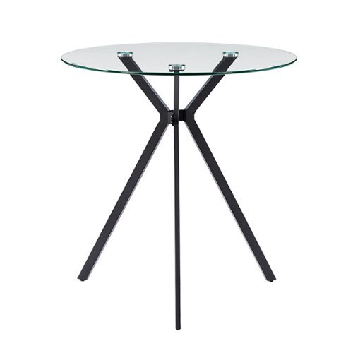 

CorLiving - Lennox Glass Top Trestle Bistro Table - Black