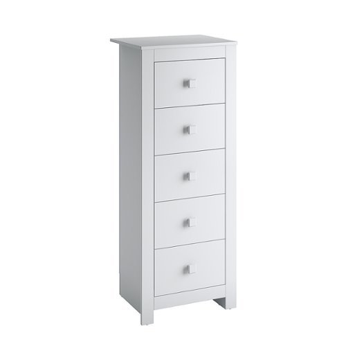 CorLiving - Madison 5-Drawer Tall Dressers - White