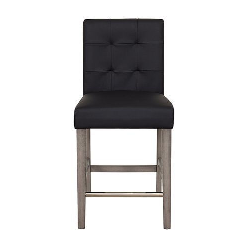 

CorLiving - Leila Fabric Counter Height Barstool - Graphite Black