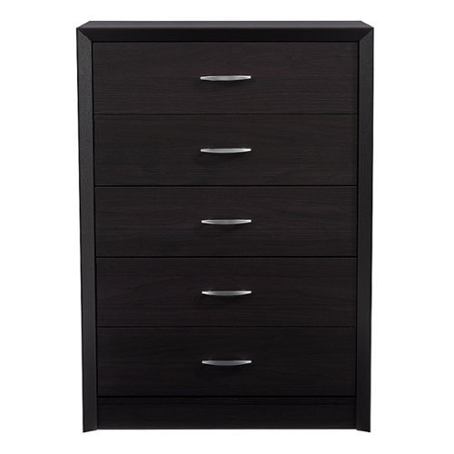 Image of CorLiving - Newport 5 Drawer Tall Dresser - Black