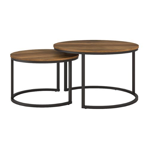 

CorLiving - Fort Worth Wood Grain Finish Nesting Coffee Table - Brown