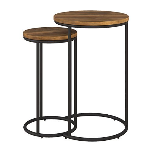 

CorLiving - Fort Worth Wood Grain Finish Nesting Side Table - Brown