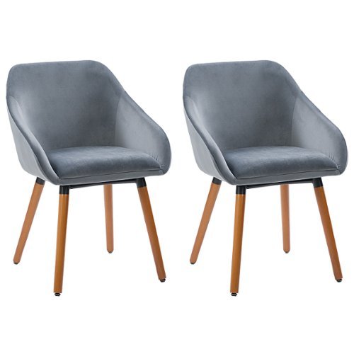 CorLiving - Ayla Velvet Side Chair - Grey