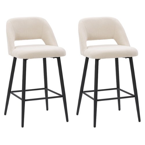 

CorLiving - Talia Velvet Counter Height Barstool (Set of 2) - Cream