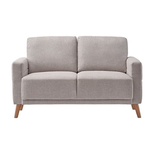 

CorLiving - Clara 2 Seat Fabric Sofa Loveseat with wood legs - Light Grey