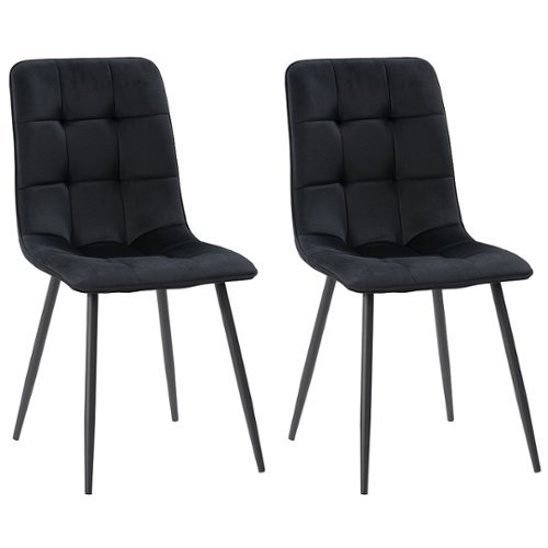CorLiving - Nash Velvet Side Chair With Legs - Black
