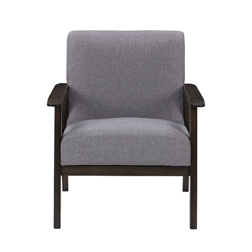 

CorLiving - Greyson Wood Armchair - Light Grey