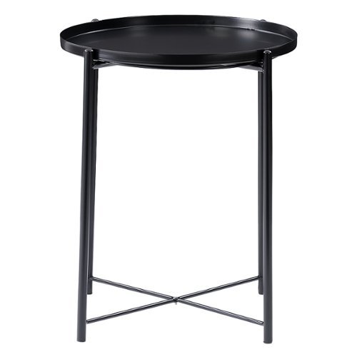 

CorLiving - Ayla Metal End Table With Removable Tray - Black