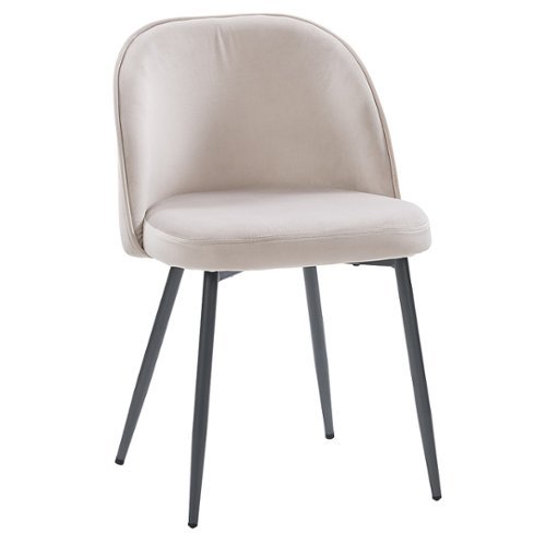 CorLiving - Ayla Velvet Upholstered Side Chair - Greige